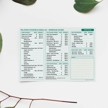 Cadillac/Tower Pilates Study Guide