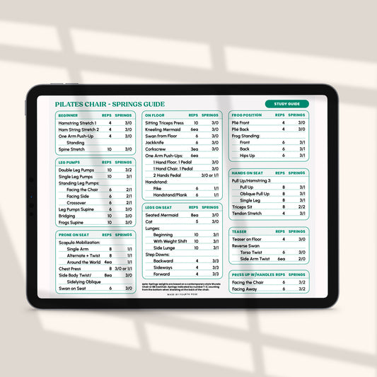 Pilates Study Guides for Chair - DIGITAL